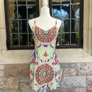 Mara Hoffman neon Aztec print dress